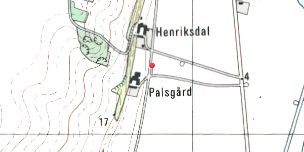 Historisk kort over Palsgaard Trinbræt 
