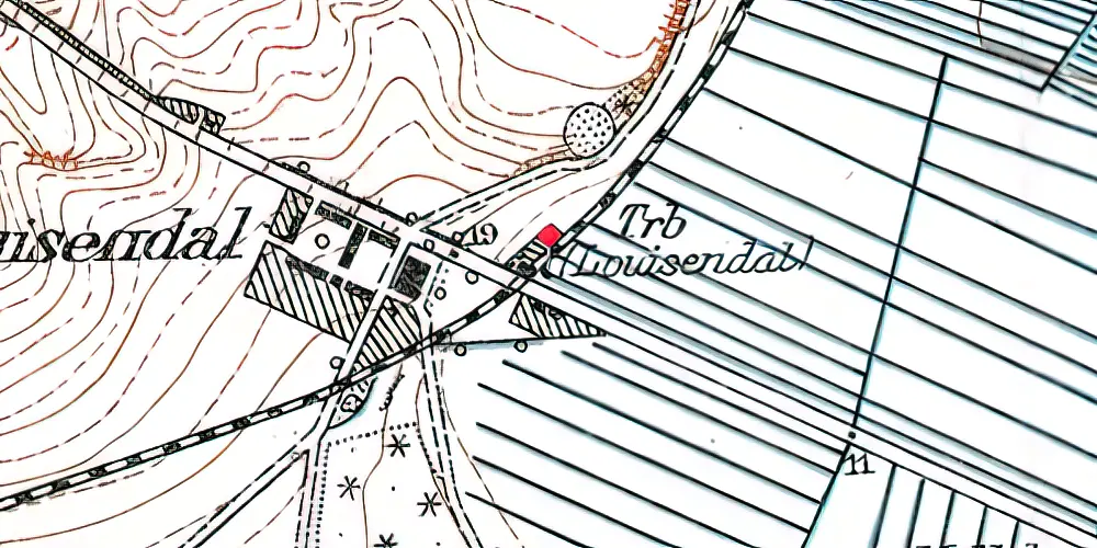 Historisk kort over Louisendal Trinbræt 