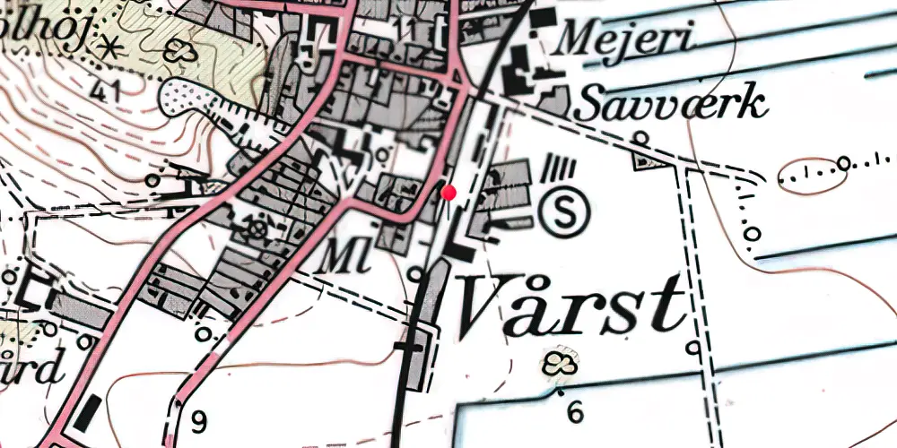 Historisk kort over Vaarst Station