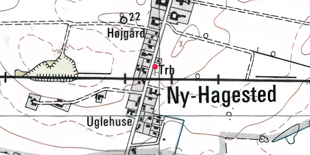 Historisk kort over Ny Hagested Trinbræt
