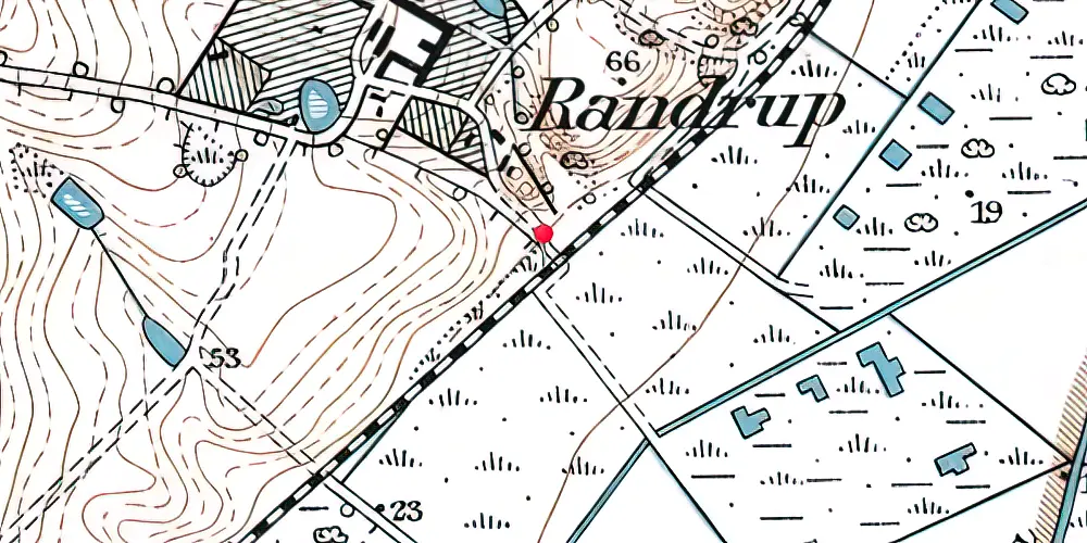 Historisk kort over Randrup Trinbræt