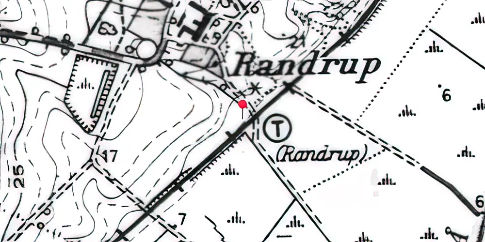 Historisk kort over Randrup Trinbræt 