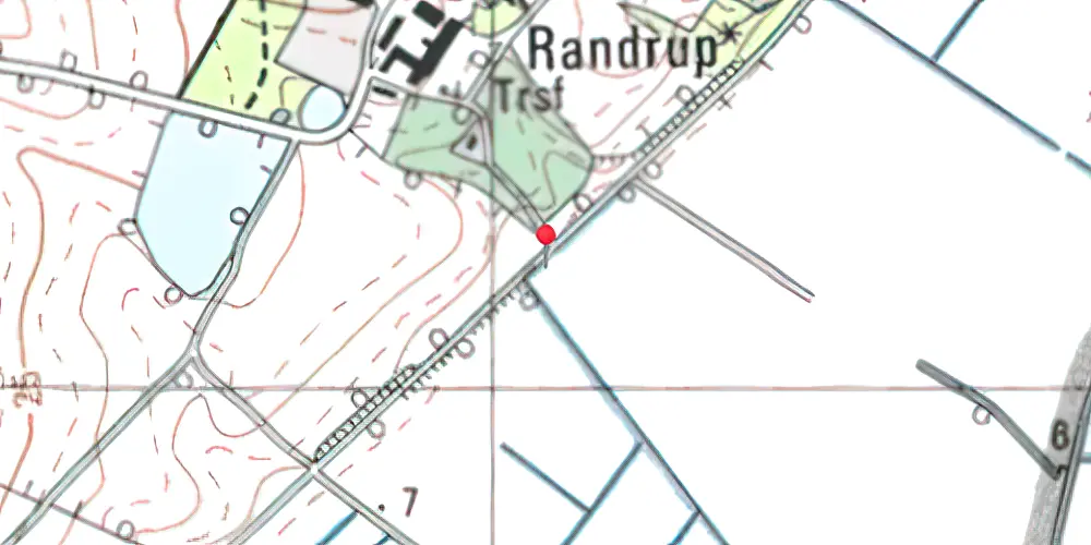 Historisk kort over Randrup Trinbræt