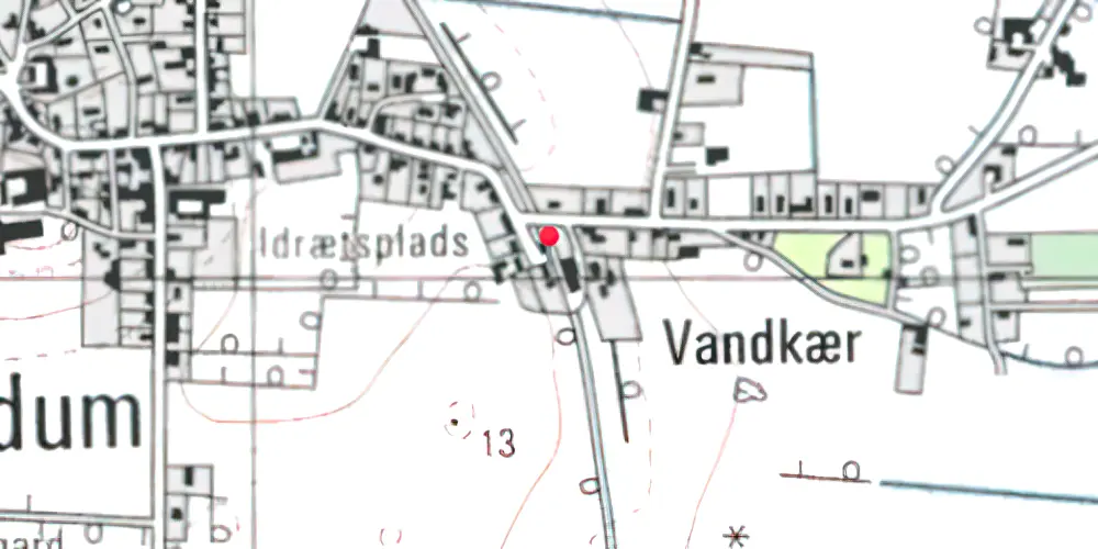 Historisk kort over Veddum Station 
