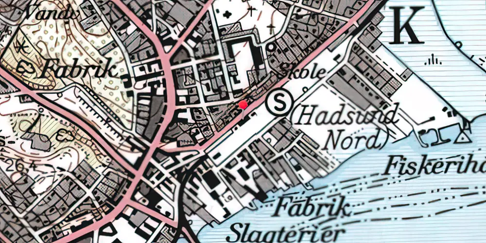 Historisk kort over Hadsund Nord Station 