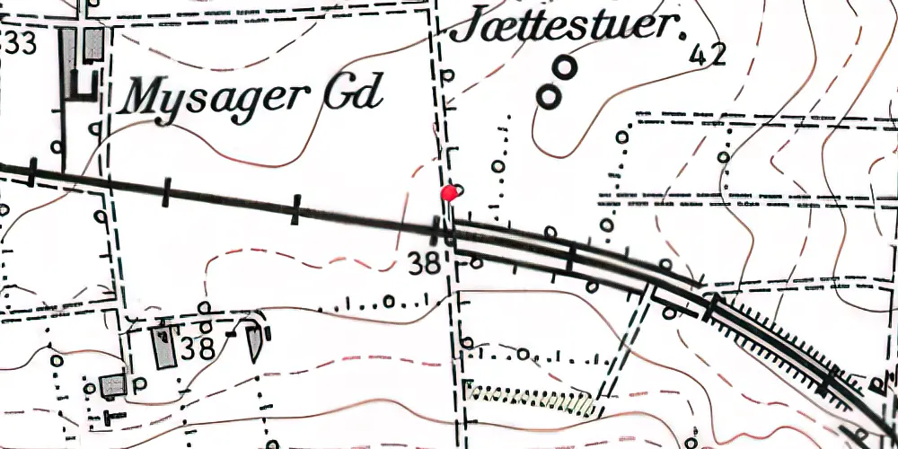 Historisk kort over Store Restrup Trinbræt