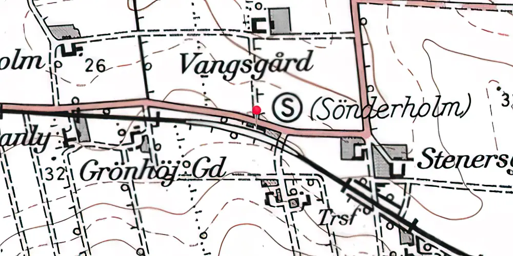 Historisk kort over Sønderholm Station 