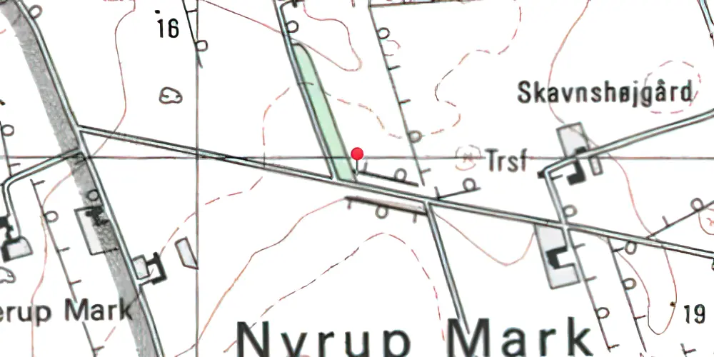Historisk kort over Nyrup Mark Trinbræt