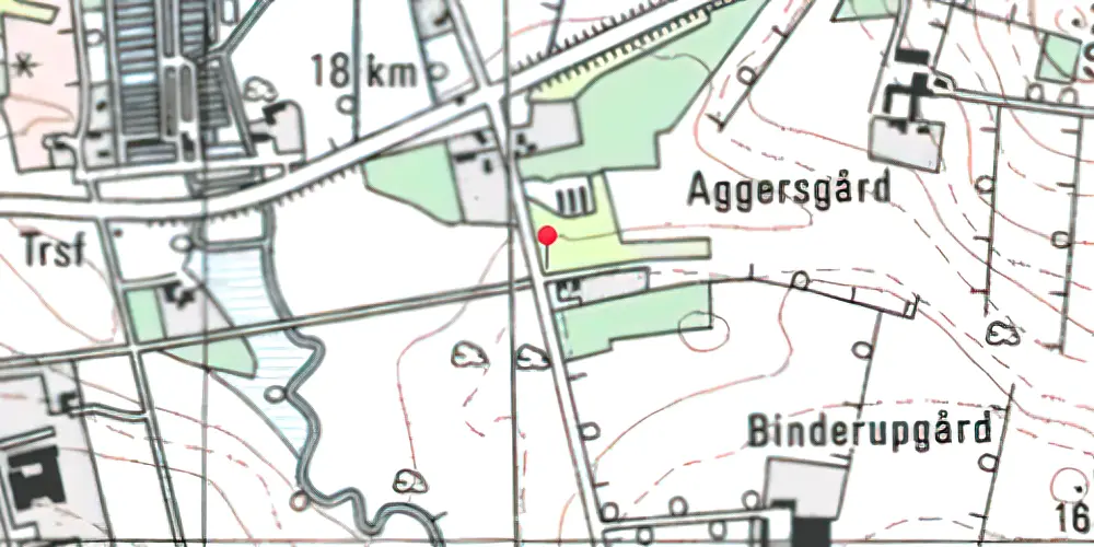 Historisk kort over Binderup Trinbræt