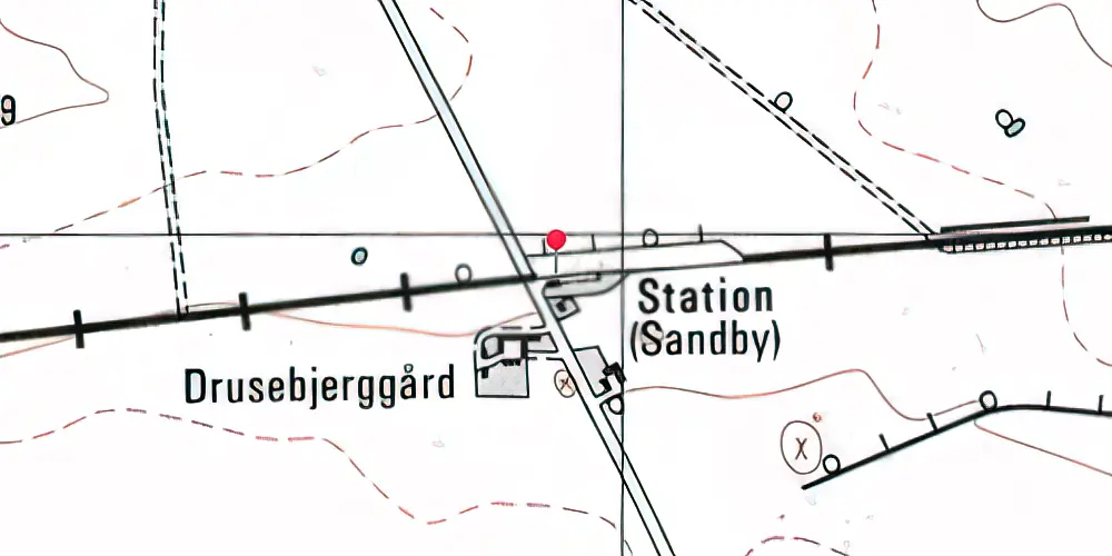 Historisk kort over Sandby Trinbræt