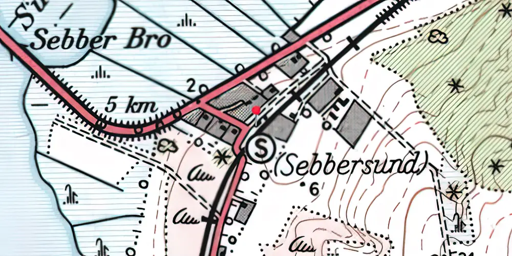 Historisk kort over Sebbersund Station 
