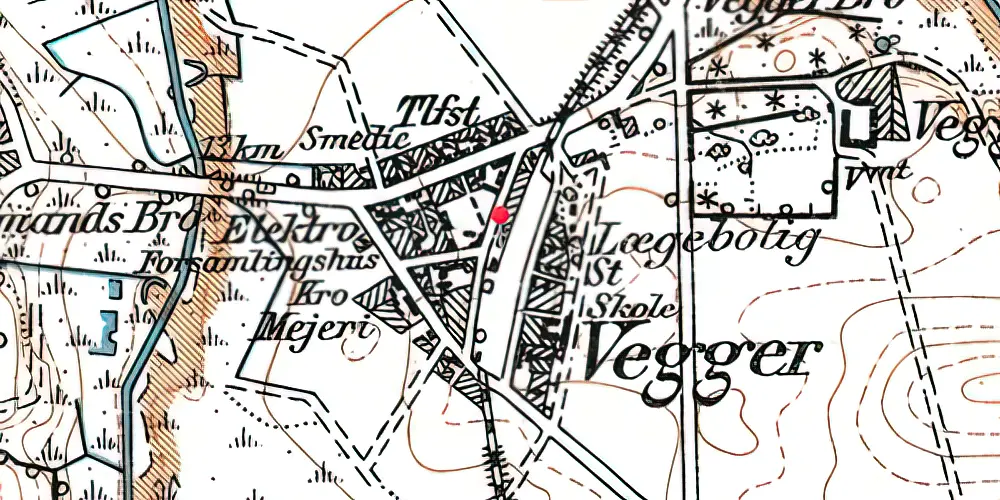 Historisk kort over Vegger Station
