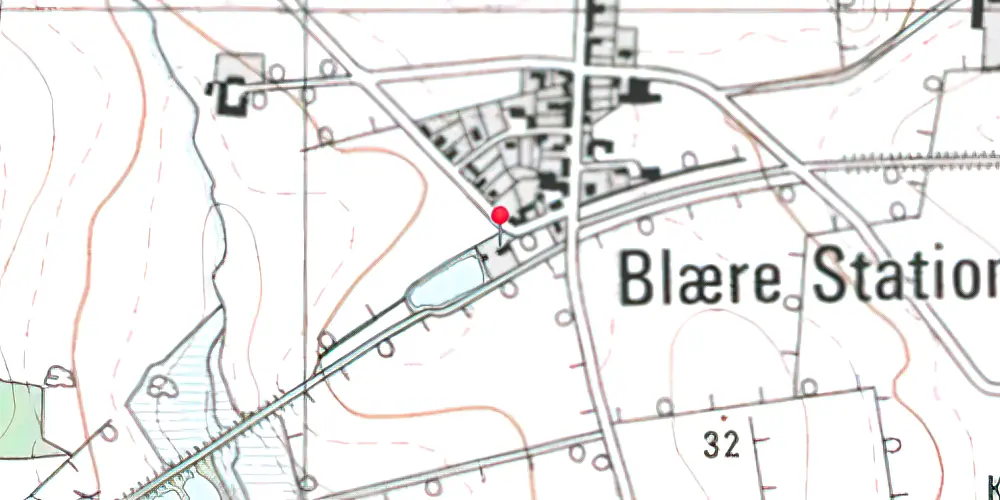 Historisk kort over Blære Station