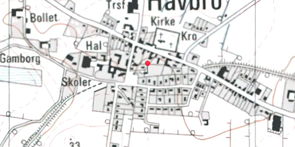 Historisk kort over Havbro Station