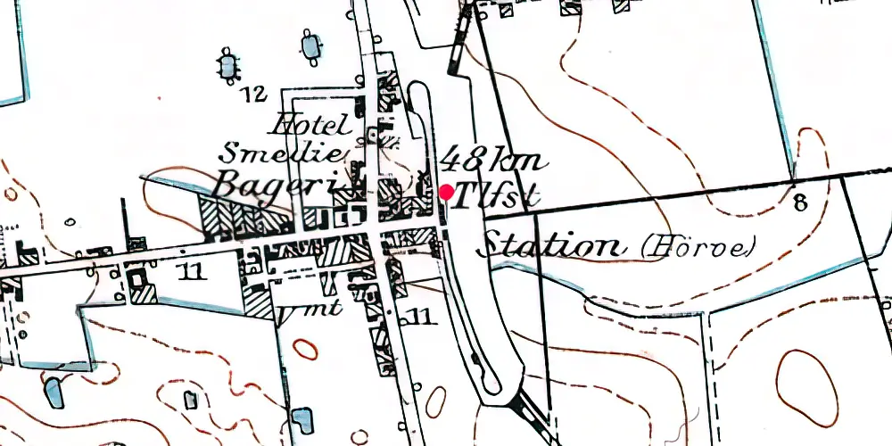 Historisk kort over Hørve Station