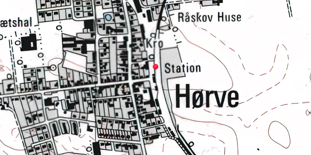 Historisk kort over Hørve Station 