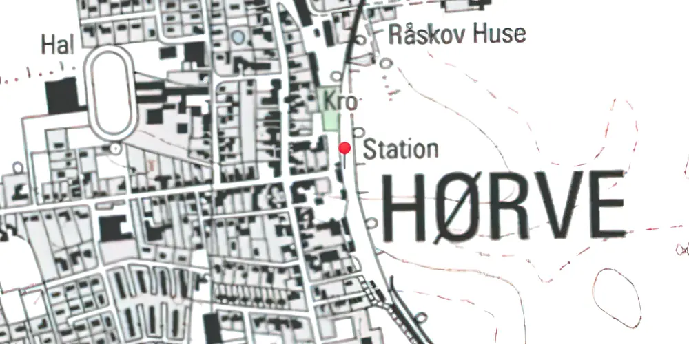 Historisk kort over Hørve Station
