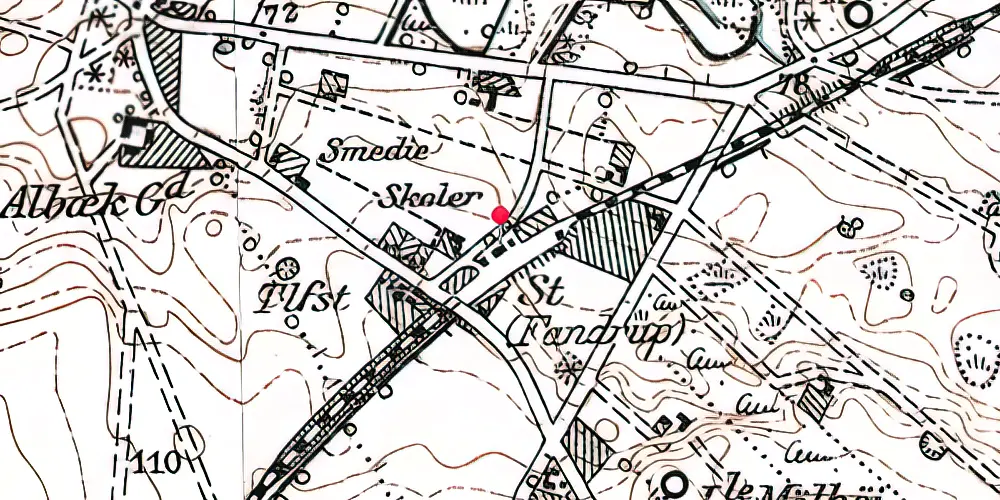 Historisk kort over Fandrup Station
