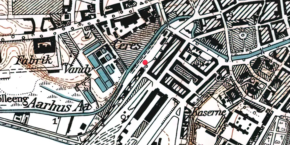 Historisk kort over Hammelbanegården (Aarhus) Station