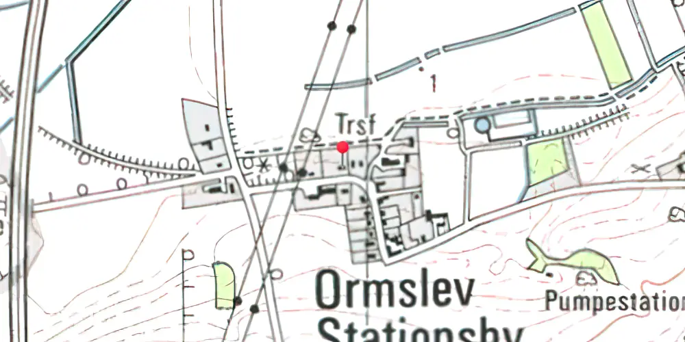 Historisk kort over Ormslev Station
