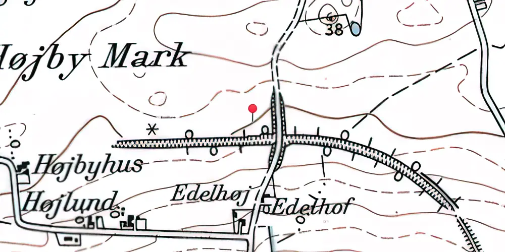 Historisk kort over Edelhofvejen Trinbræt 