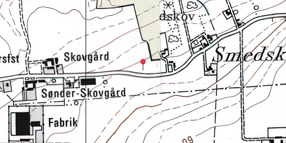 Historisk kort over Smedeskoven Trinbræt 