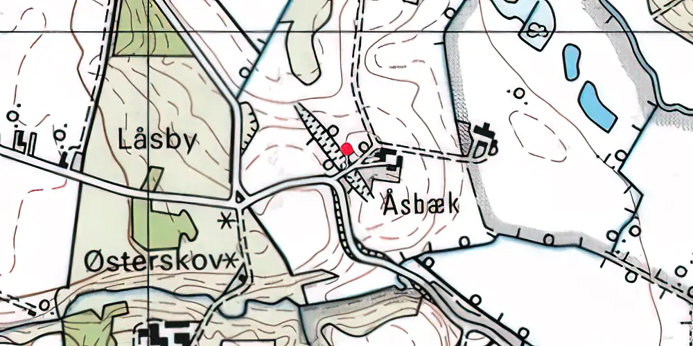 Historisk kort over Aasbækbro Trinbræt