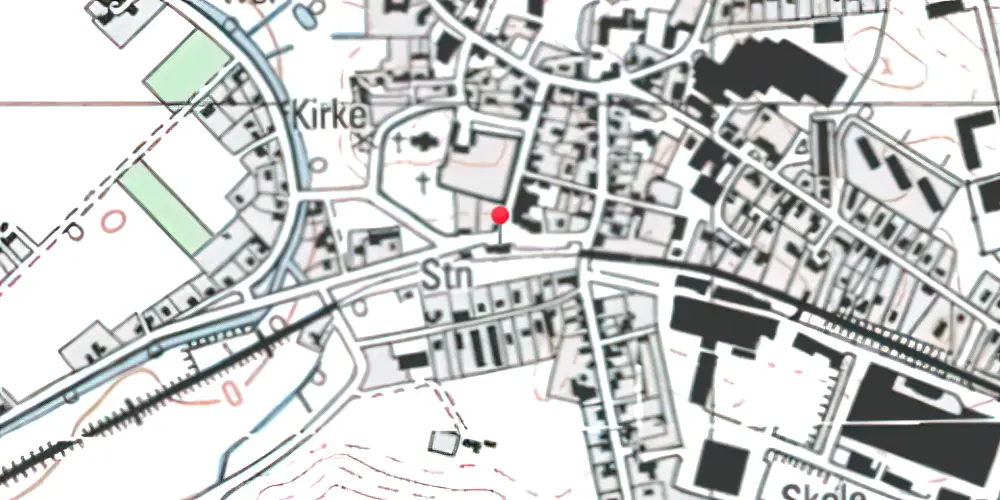 Historisk kort over Asnæs Station 