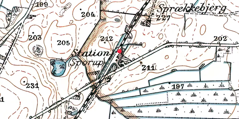 Historisk kort over Sporup Station