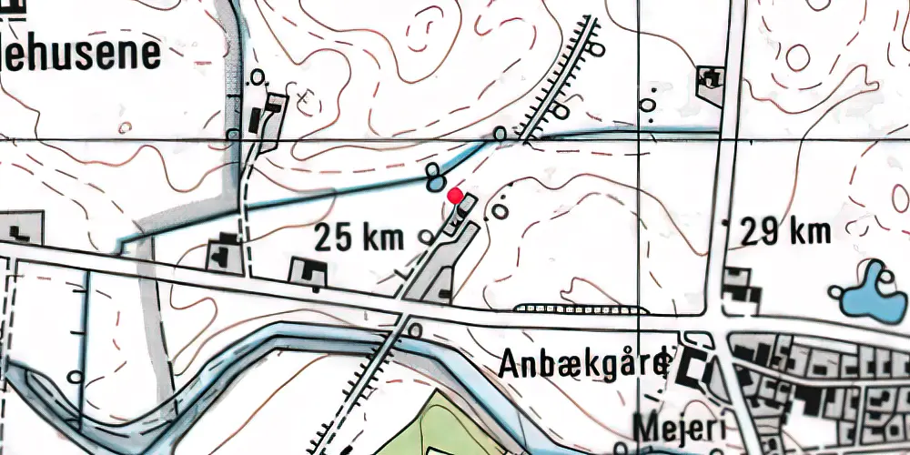 Historisk kort over Anbæk Station