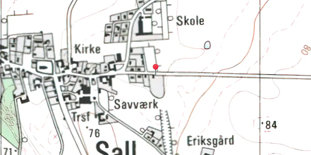 Historisk kort over Sall Station