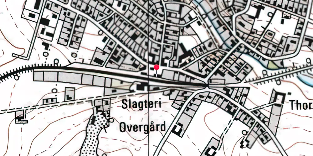 Historisk kort over Thorsø Station