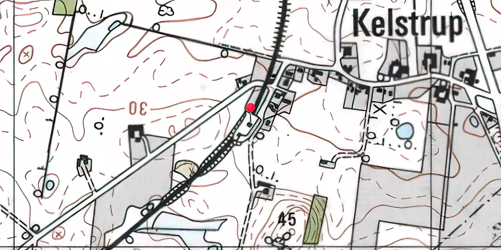 Historisk kort over Kelstrup Trinbræt