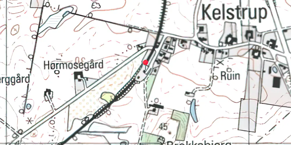 Historisk kort over Kelstrup Trinbræt
