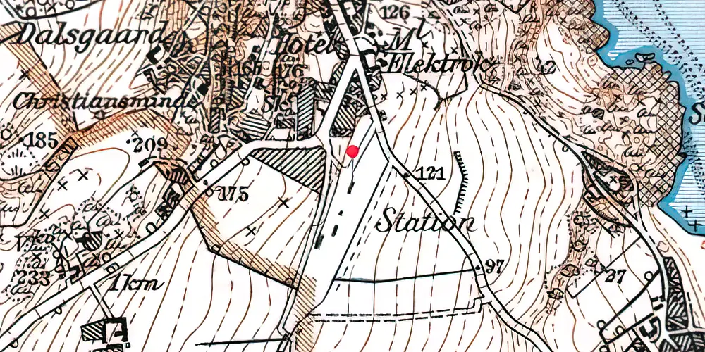 Historisk kort over Gudhjem Station