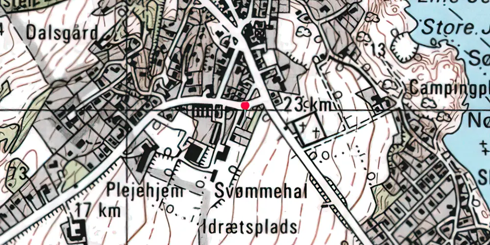 Historisk kort over Gudhjem Station