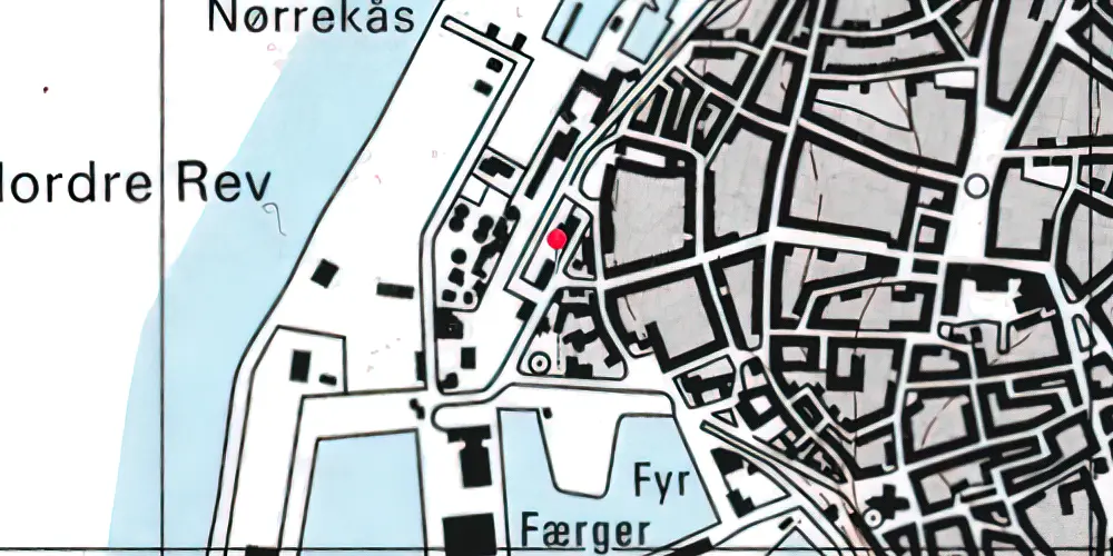 Historisk kort over Rønne H Station