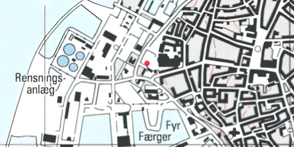 Historisk kort over Rønne H Station