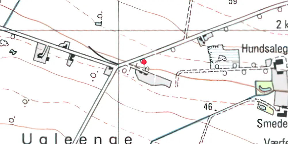 Historisk kort over Ugleenge Station