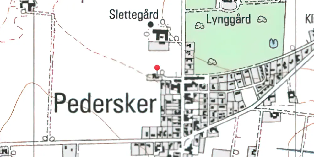 Historisk kort over Pedersker Station