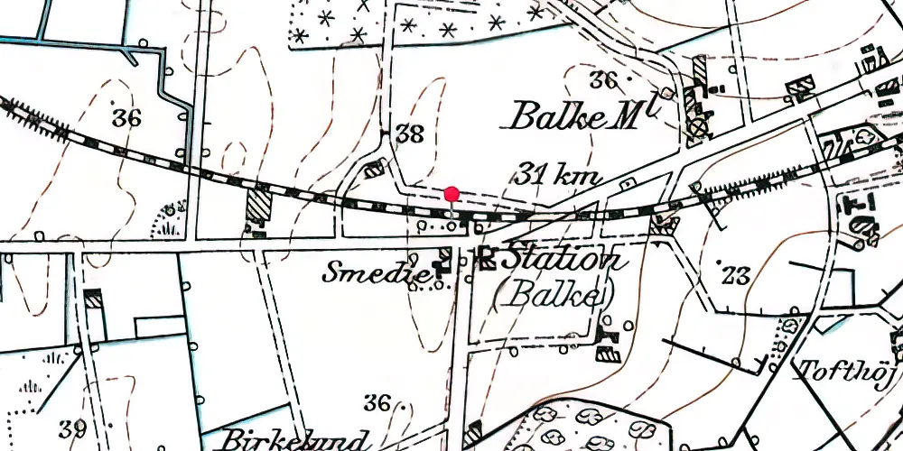 Historisk kort over Balke (Kannikegård) Station 
