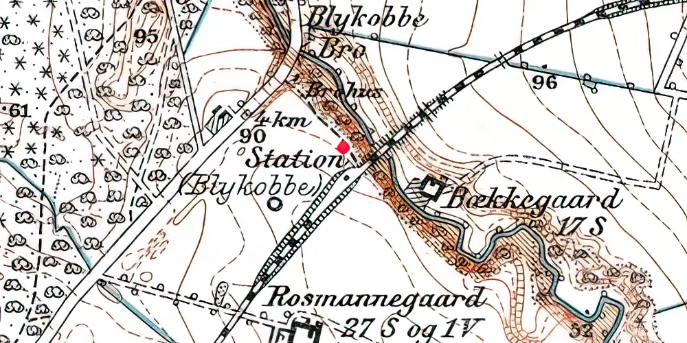 Historisk kort over Blykobbe Trinbræt