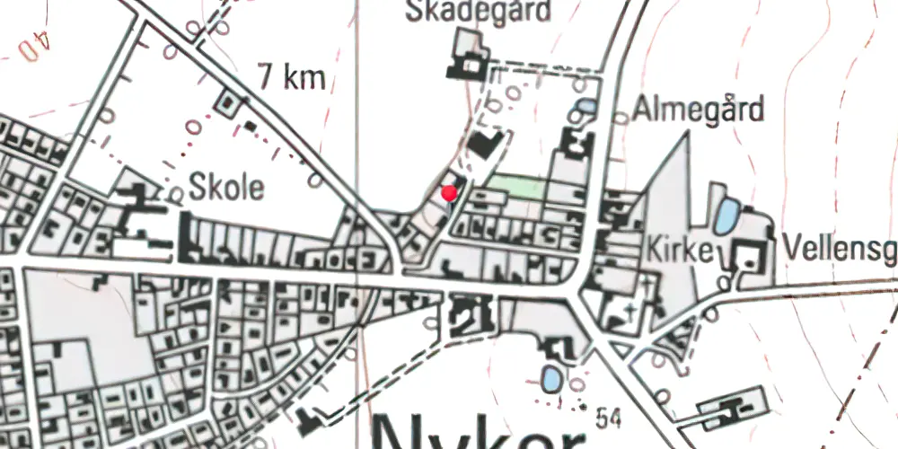 Historisk kort over Nyker Station