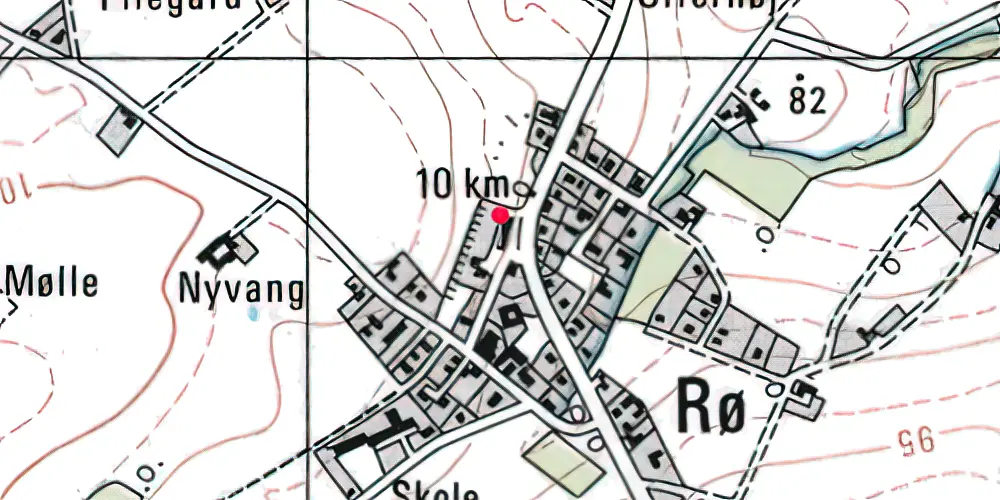 Historisk kort over Rø Station
