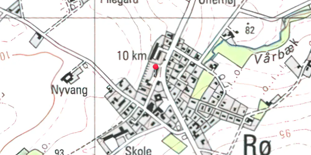 Historisk kort over Rø Station 