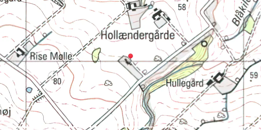 Historisk kort over Humledal Station 