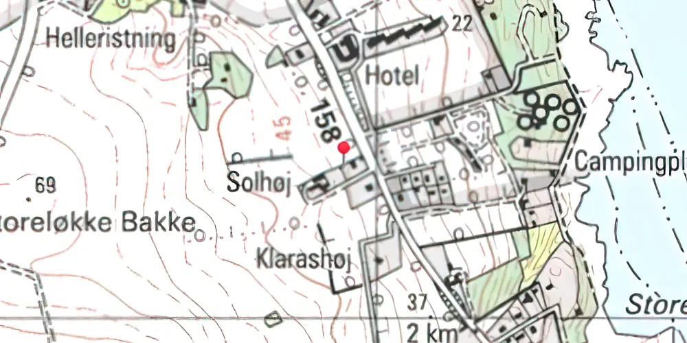 Historisk kort over Sandkås Trinbræt
