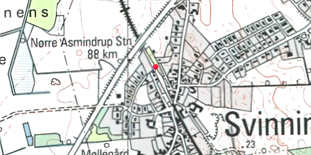 Historisk kort over Nørre Asmindrup Station