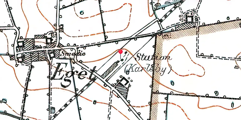 Historisk kort over Karleby Station 