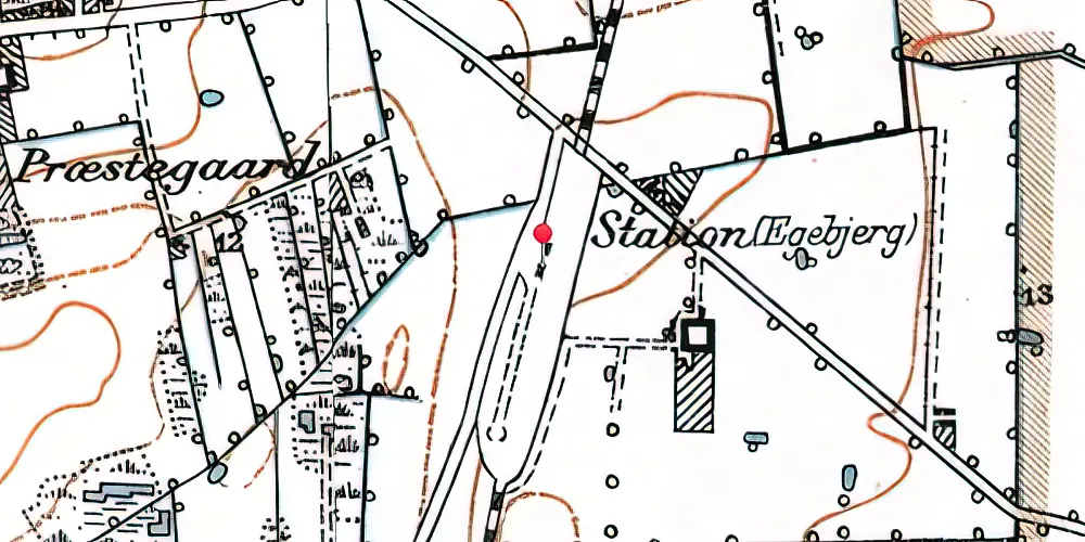 Historisk kort over Egebjerg Station